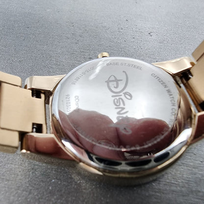 Citizen EcoDrive Mickey Mouse Watch Women 29mm Black Dial Rose Gold Date Runs9