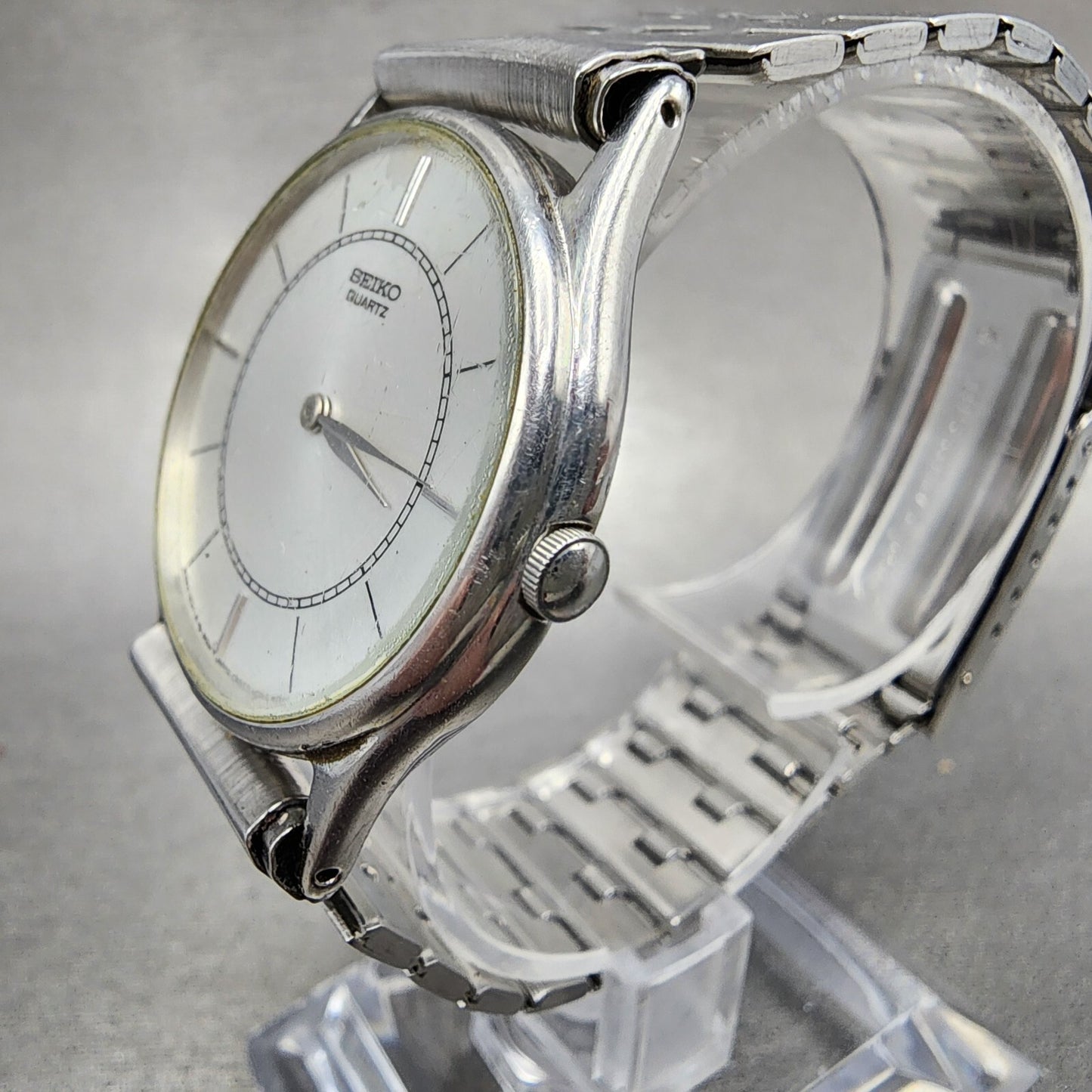 Seiko Watch Men 32mm Silver Dial Silver Tone Round 8620-0019 PARTS