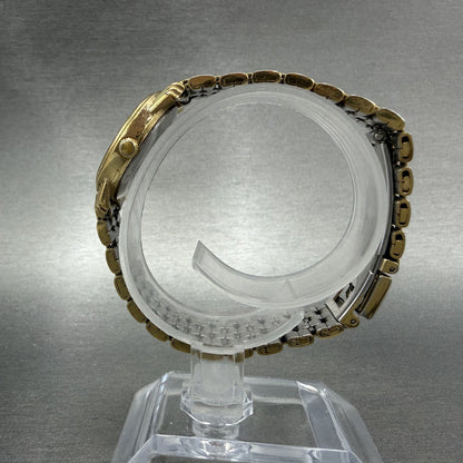 Bulova Watch Women 24mm White Dial Gold Tone Round 92E09 New battery6