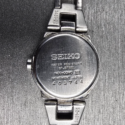 Seiko Watch Women 20mm Pink MOP Dial Silver Tone Round 1N00-0GM0 New Battery VTG10