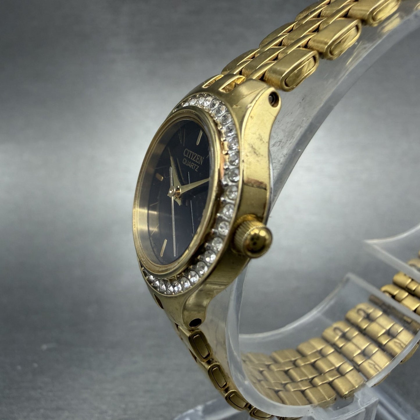 Citizen Watch Women 21mm Black Dial Gold Tone Round 5930-S067162 New Battery2