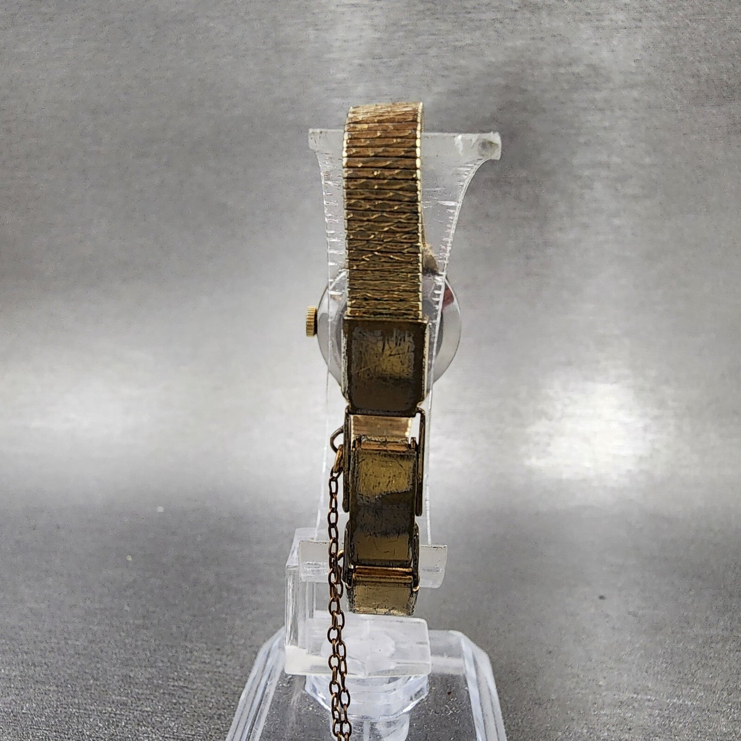 VTG Seiko Watch Women 21mm Gold Dial Gold Tone Rectangle Manual Wind Runs7