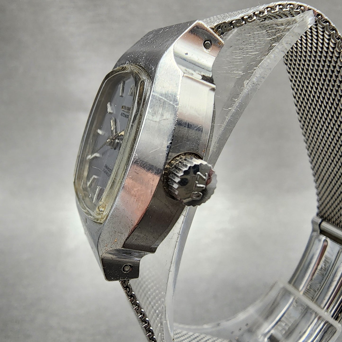 Citizen Automatic Watch Women 26mm Silver Dial Silver Tone Rectangle Runs VTG2