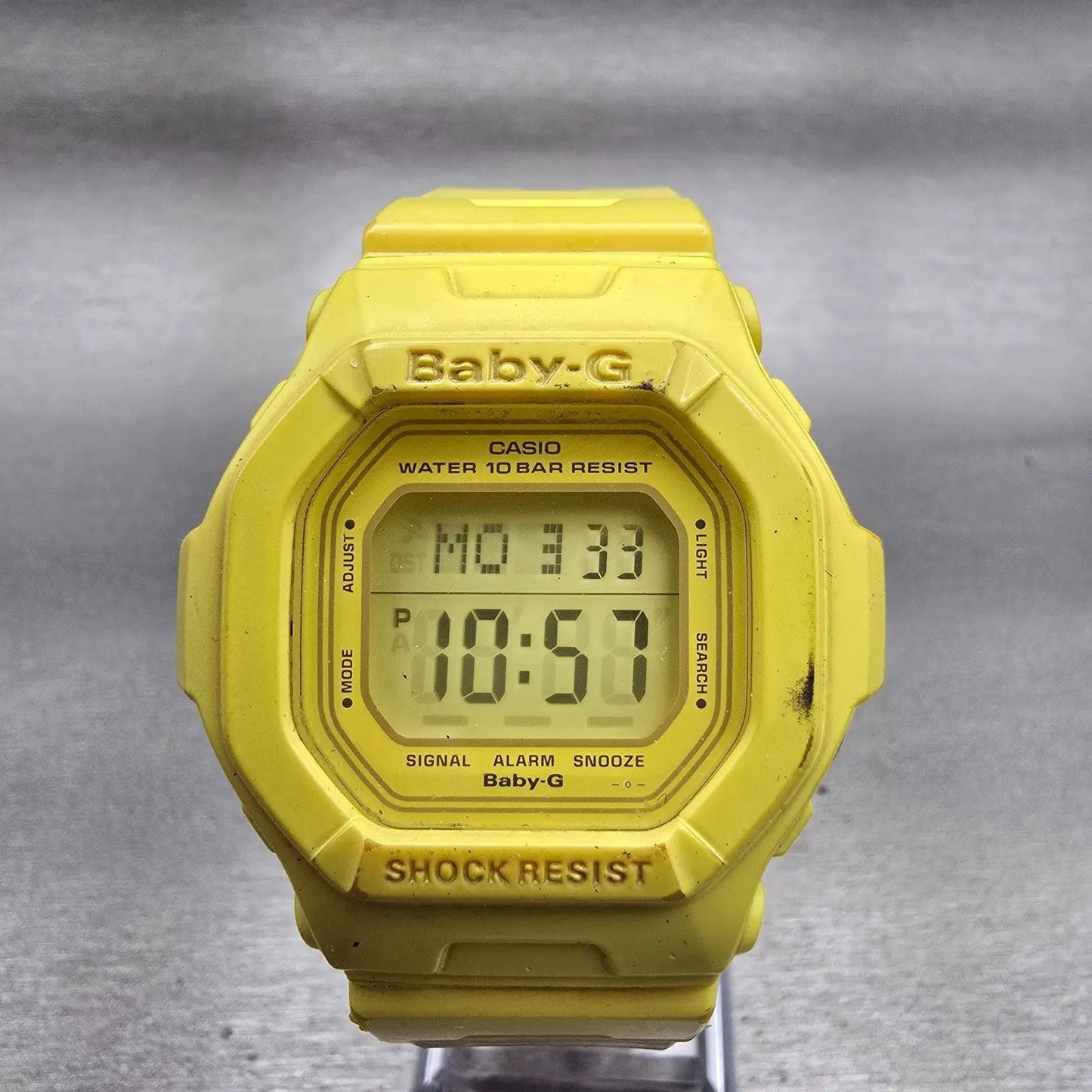 Casio Baby-G BG-5602 Watch Women 40mm Yellow Chronograph Alarm New Battery0