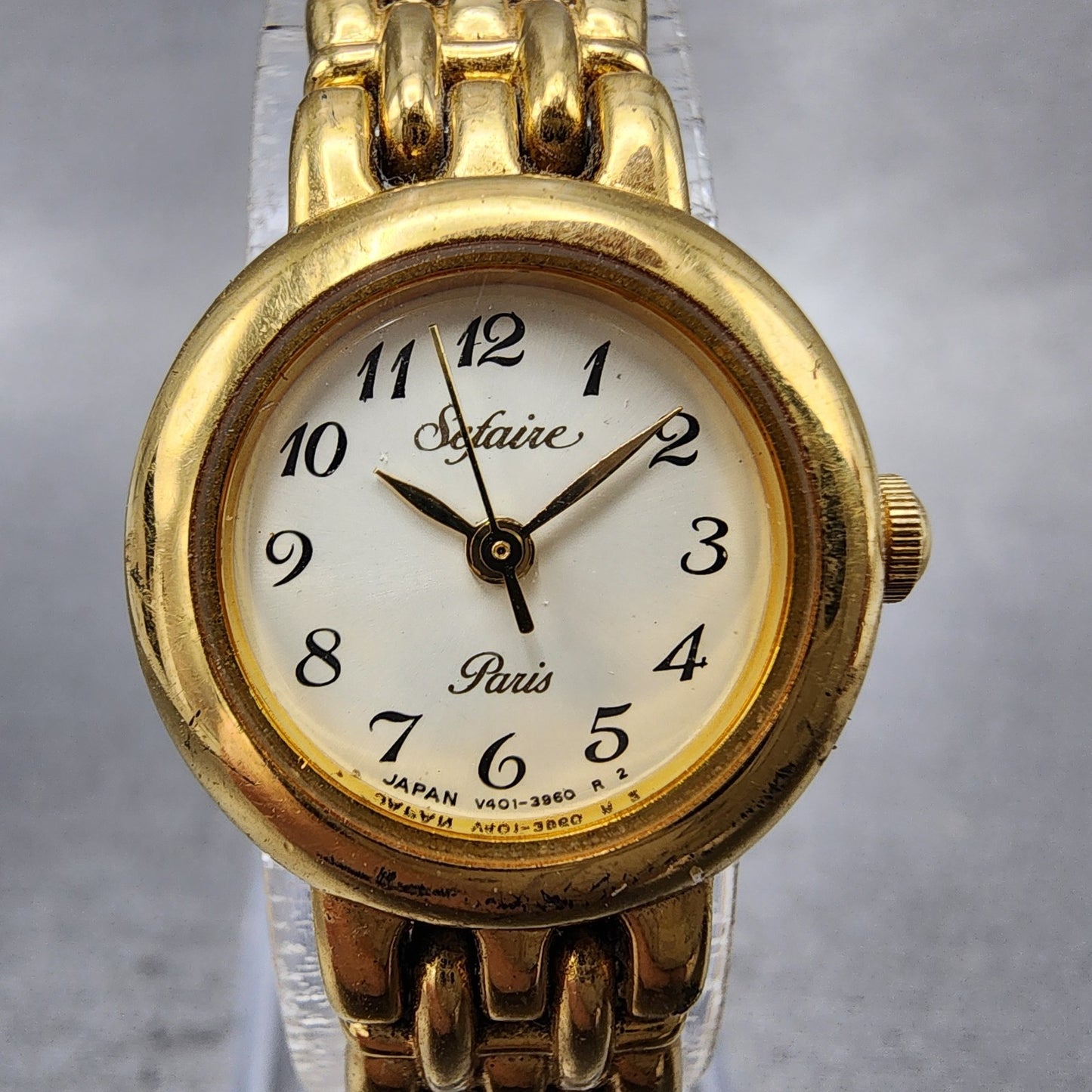 Seiko ALBA Sefaire Watch Women 20mm White Dial Gold Tone Round New Battery1