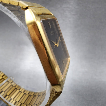 Seiko Tank Watch Women 26mm Brown Dial Gold Tone Rectangle 5Y005000 New Battery3