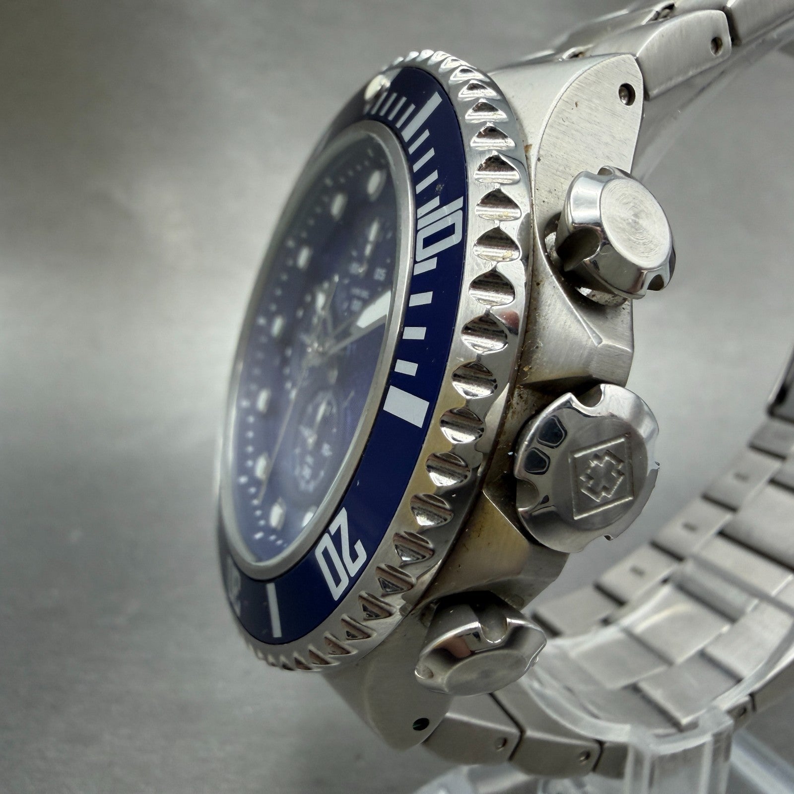 Invicta Pro Diver Chronograph Watch Men 50mm Blue Dial Steel Date 18907 New Batt2