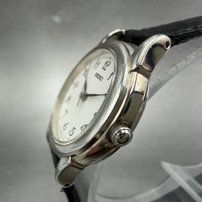 Seiko Watch Women 25mm White Dial Silver Tone Round 7n01-6880 New Battery2