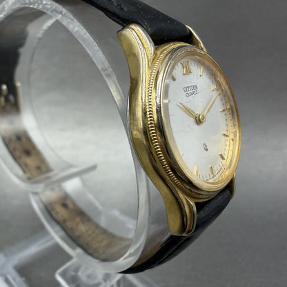 Citizen CQ Watch Women 23mm Silver Dial Gold Tone Round 3220-S32992 New Batt3