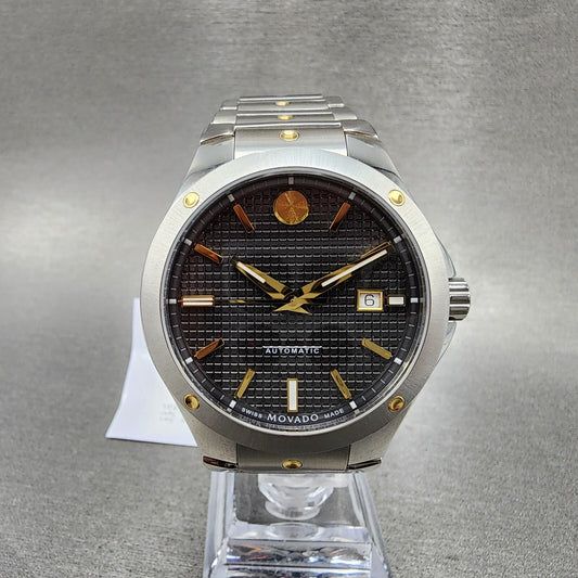 Movado SE Automatic Watch Men 41mm Gray Dial Two Tone Date Round 06075520