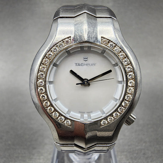 Tag Heuer Alter Ego Watch Women 29mm MOP Dial Steel Diamond Bezel New Battery0