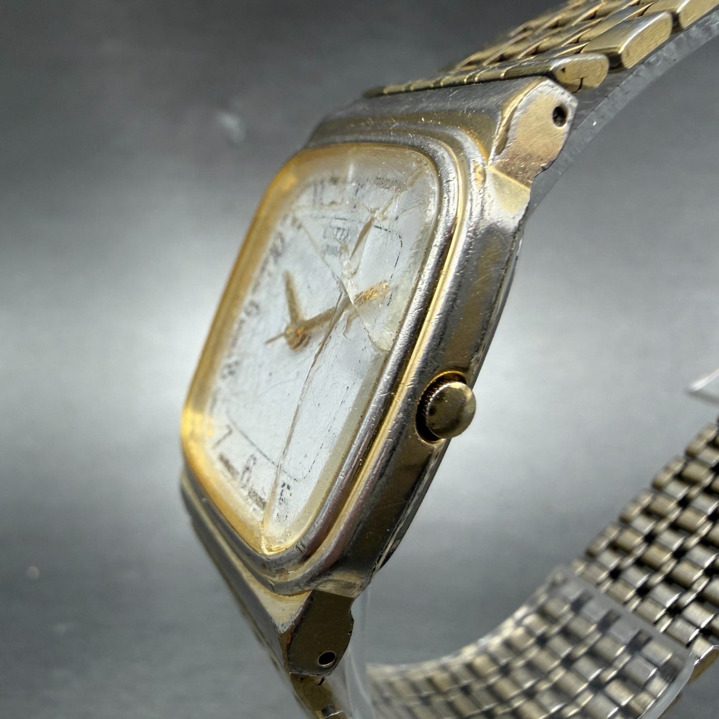 Citizen Tank Watch Unisex 27mm White Dial Gold Tone Rectangle 6031-K03658 PARTS3