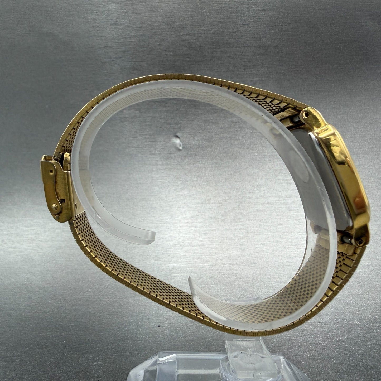 Citizen Tank Watch Men 27mm Black Dial Gold Tone Rectangle 4031-K00101 New Batt8