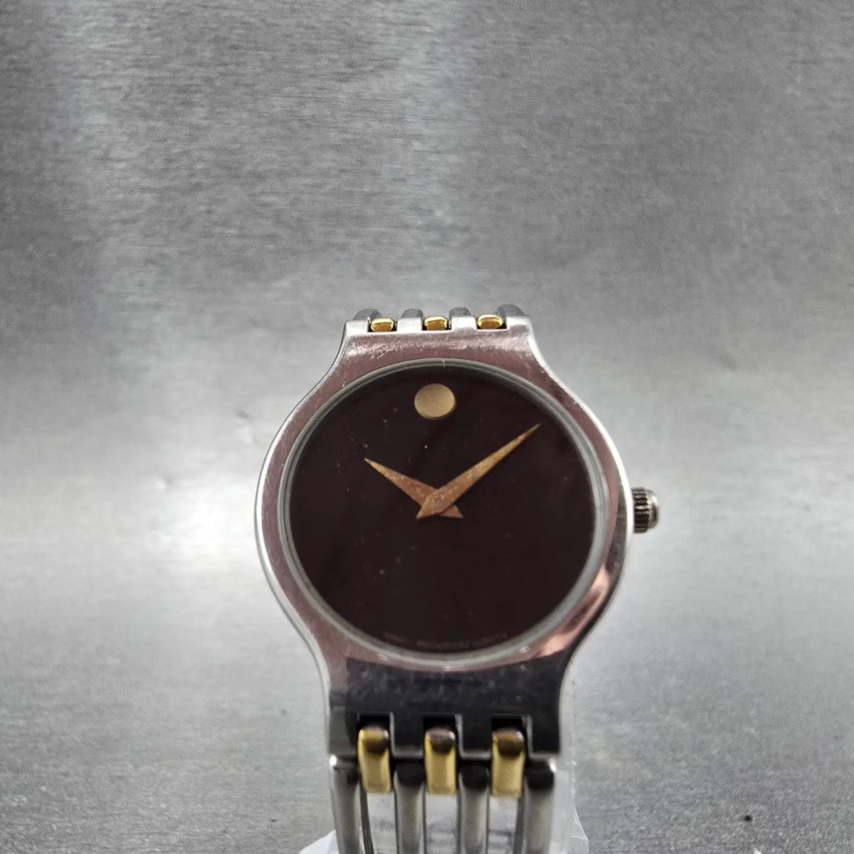Movado Esperanza Watch Women 23mm Black Dial Two Tone 84.25.811 New Battery7