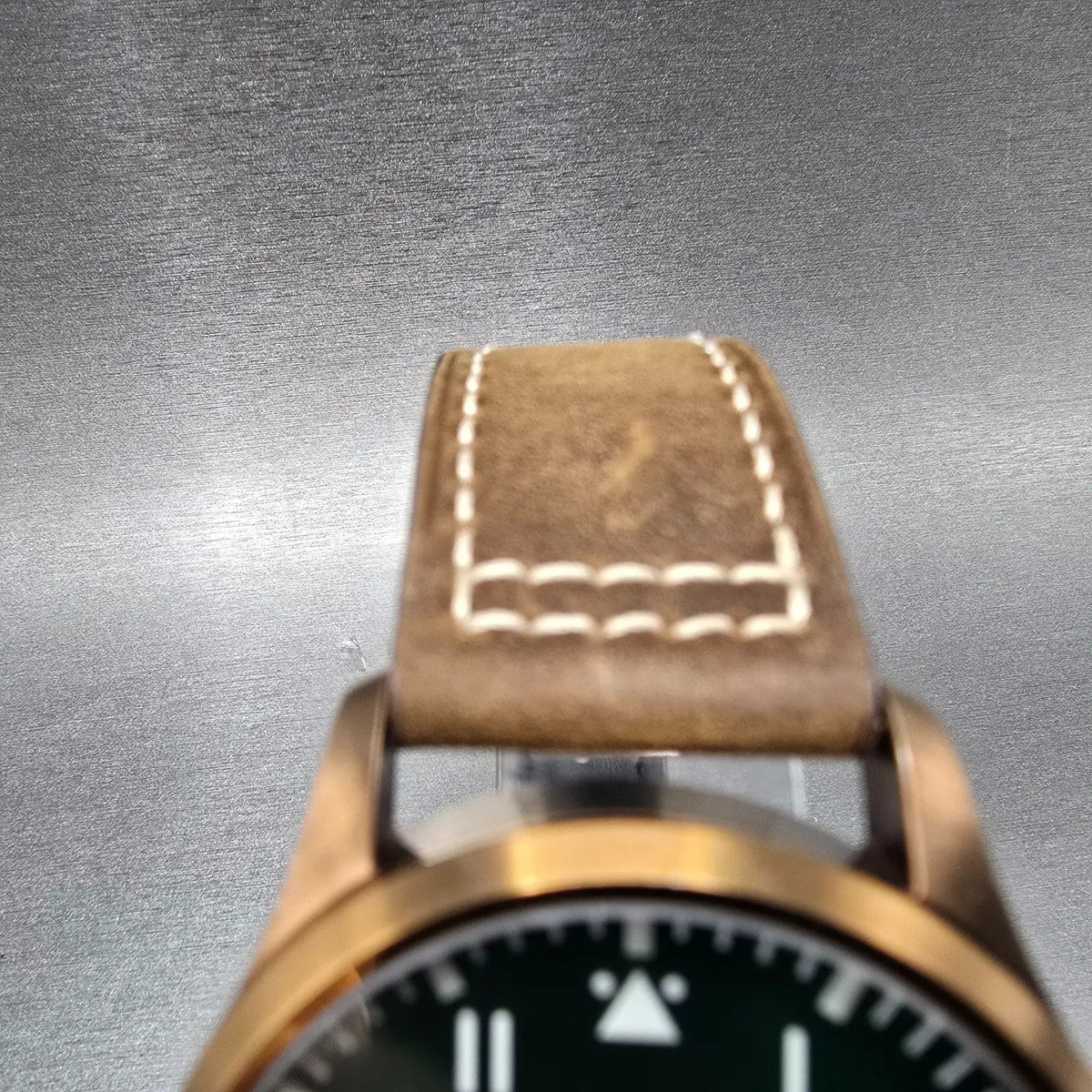 CORGEUT Pilot Watch Men 42mm Green Dial Bronze Tone Manual Wind Small Seconds4