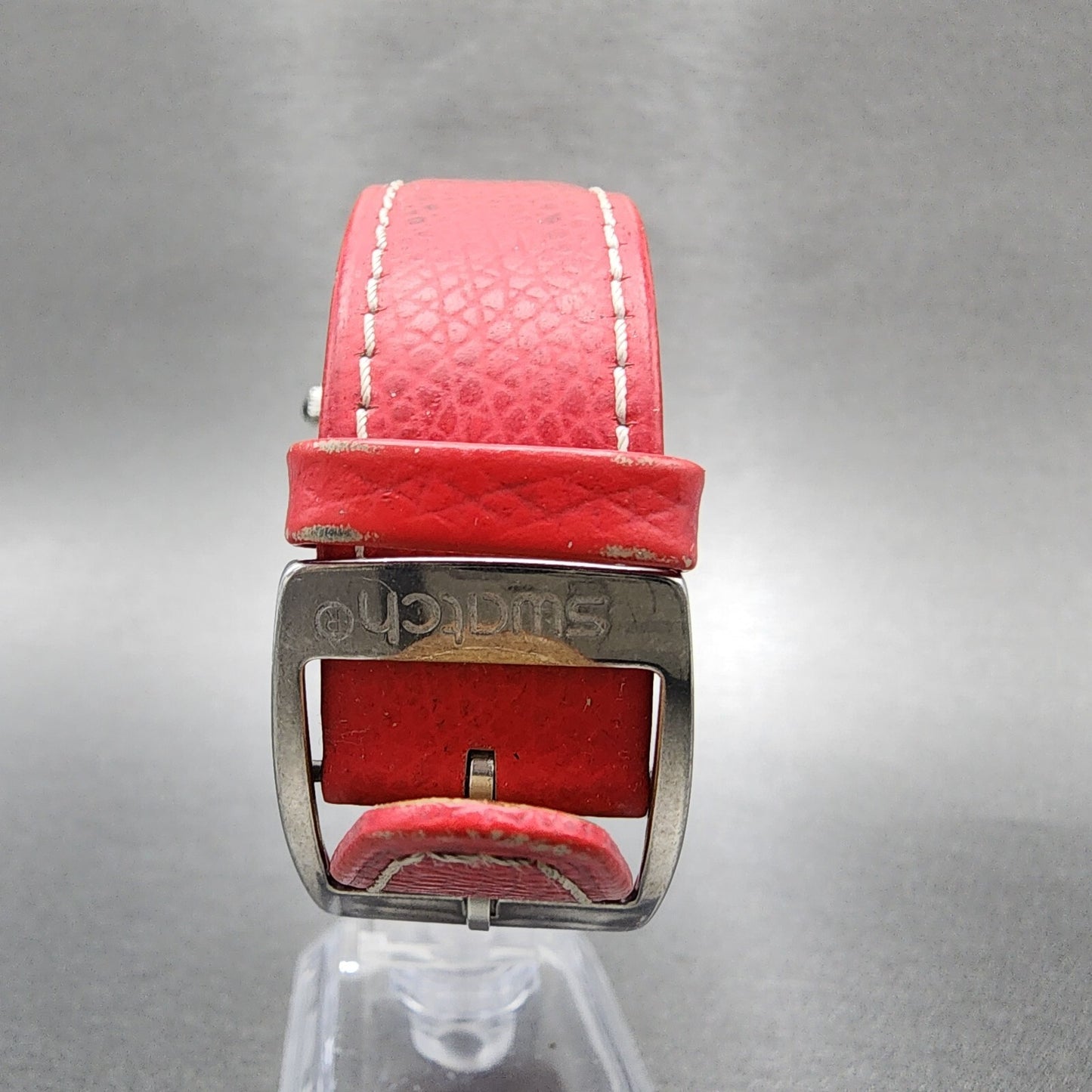 Swatch Irony Happy Joe Red Watch Men 37mm Red Dial Steel Date Round New Battery7