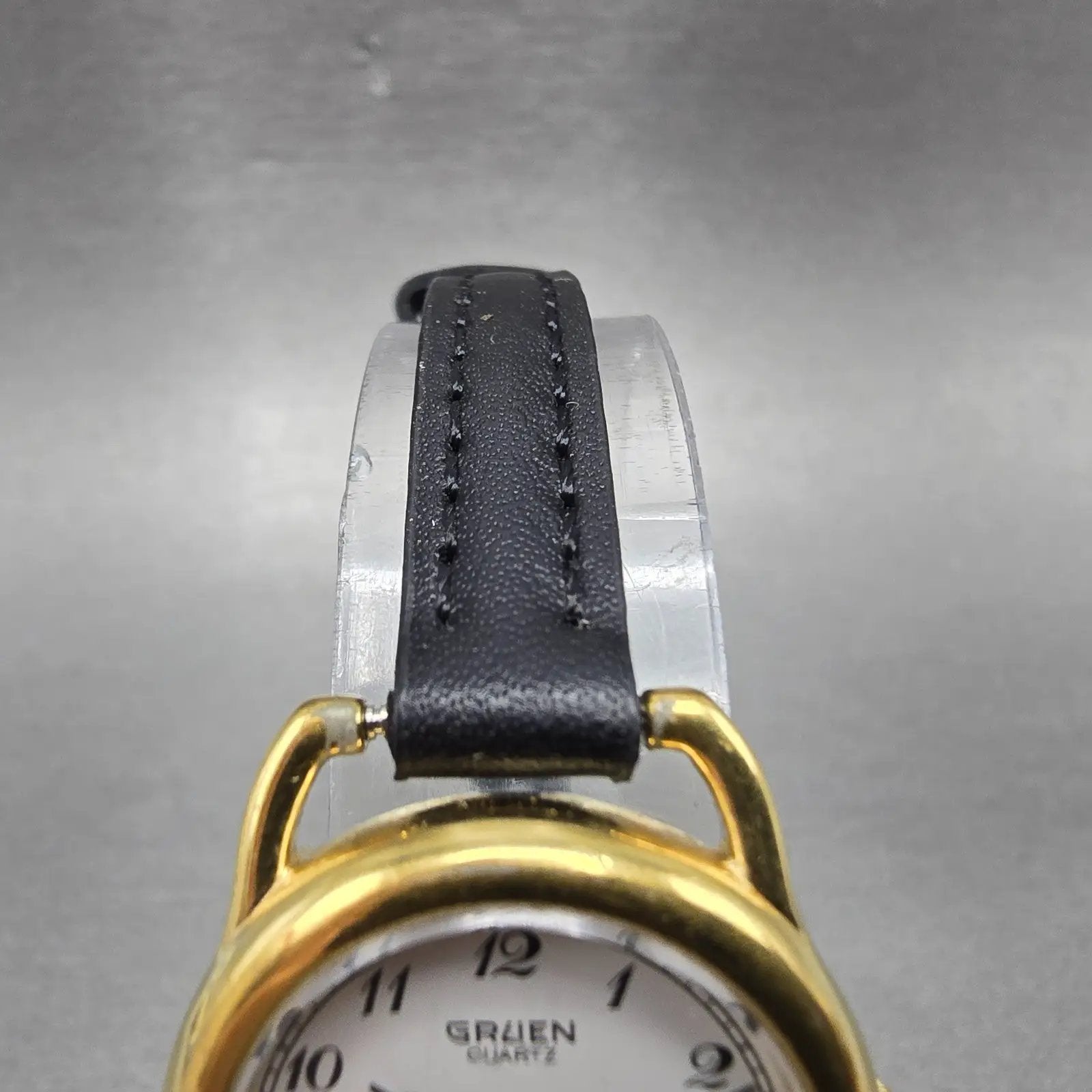 Gruen Watch Women 23mm White Dial Gold Tone Small Seconds Round New Battery4