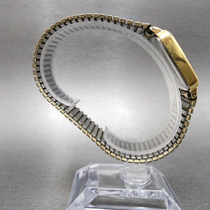 Seiko Watch Men 29mm Champagne Dial Gold Tone Square 7800-5239 New Battery