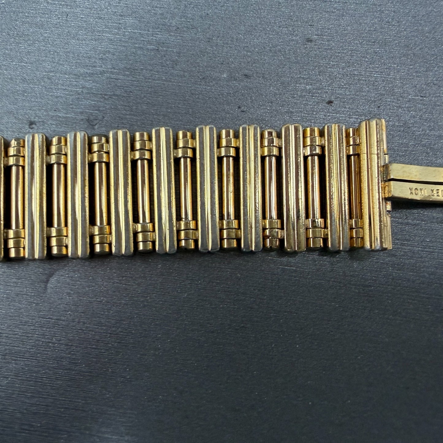 Raymond Weil Tank Watch Men 27mm Gold Dial Gold Plated Date 9983 READ!! New Batt18