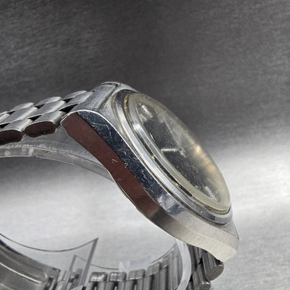 Seiko SQ Watch Men 37mm Black Dial Silver Tone Daydate Round 7546-8049 New Batt3