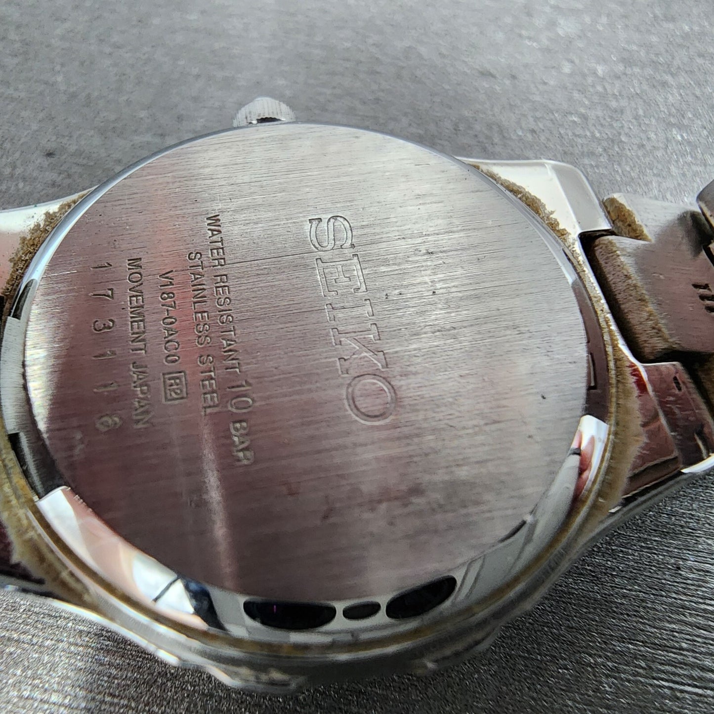 Seiko Solar Watch Women 28mm Mop Silver Tone Date Round V1870ac0 Runs9