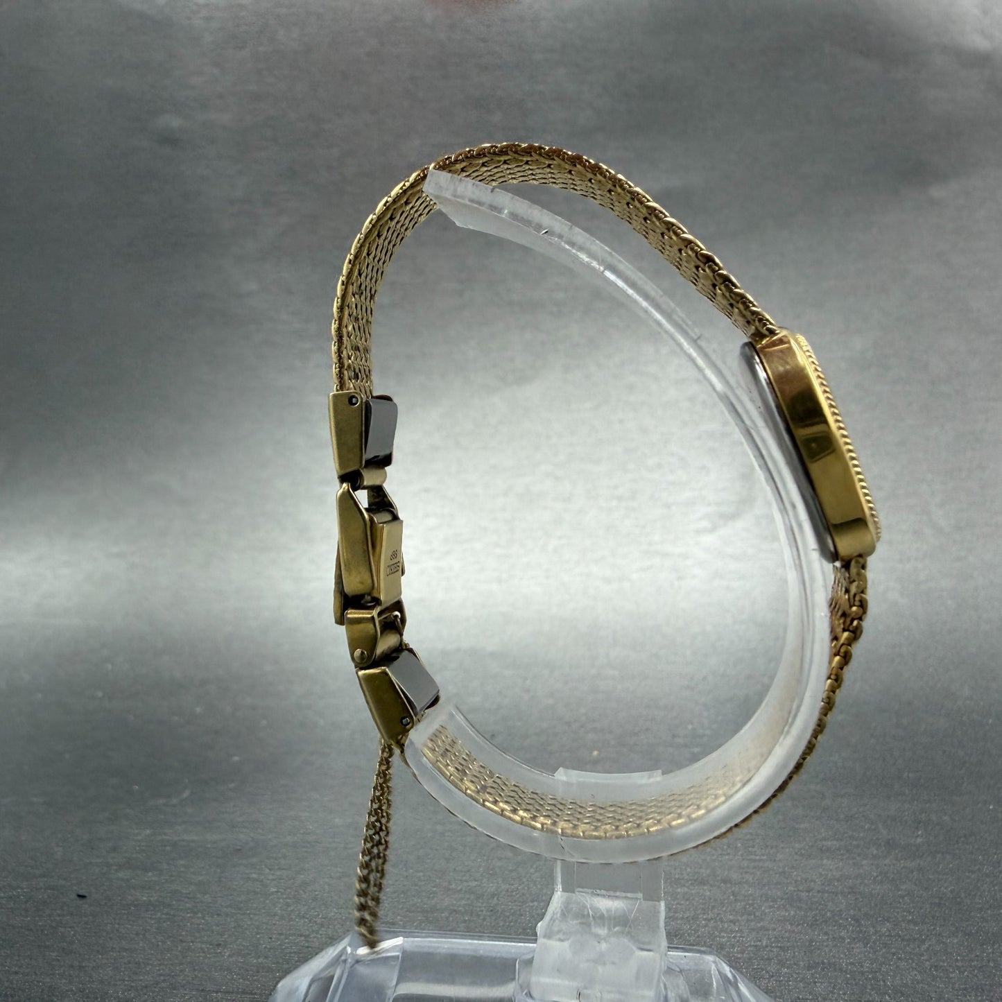 Seiko Exceline Watch Women 18mm Champagne Dial Gold Tone 1221-5410 New Battery8