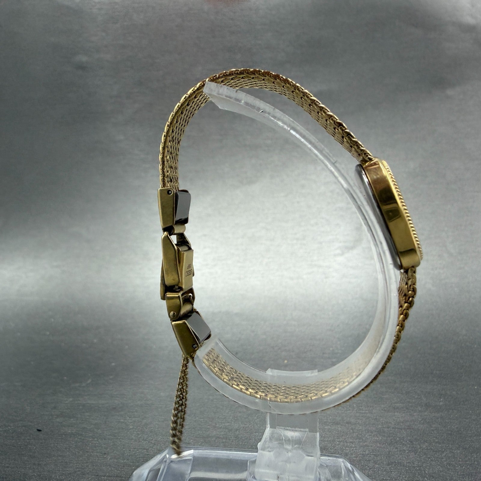 Seiko Exceline Watch Women 18mm Champagne Dial Gold Tone 1221-5410 New Battery8