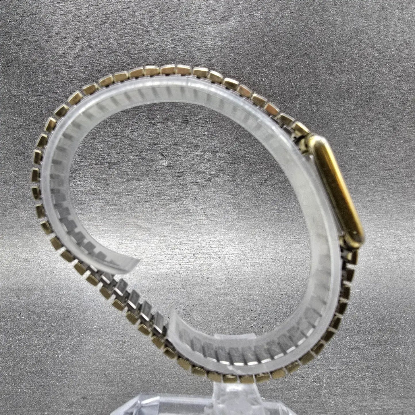 Seiko Tank Watch Women 18mm Champagne Dial Gold Tone 2C20-5010 New Battery VTG8