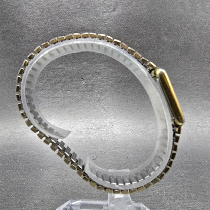 Seiko Tank Watch Women 18mm Champagne Dial Gold Tone 2C20-5010 New Battery VTG8