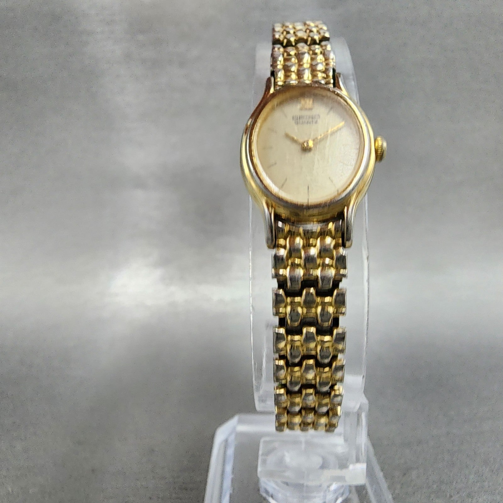 Seiko Watch Women 17mm Champagne Dial Gold Tone Oval 2y005f19 New Battery4