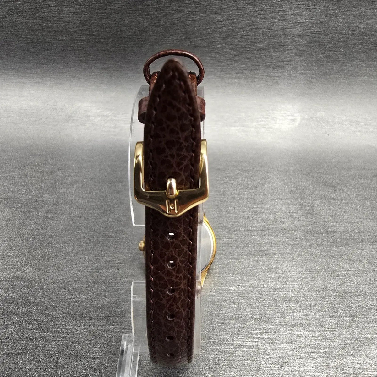 Seiko Watch Women 24mm Black Dial Gold Tone Date Round 7N82-0100 New Battery JP27