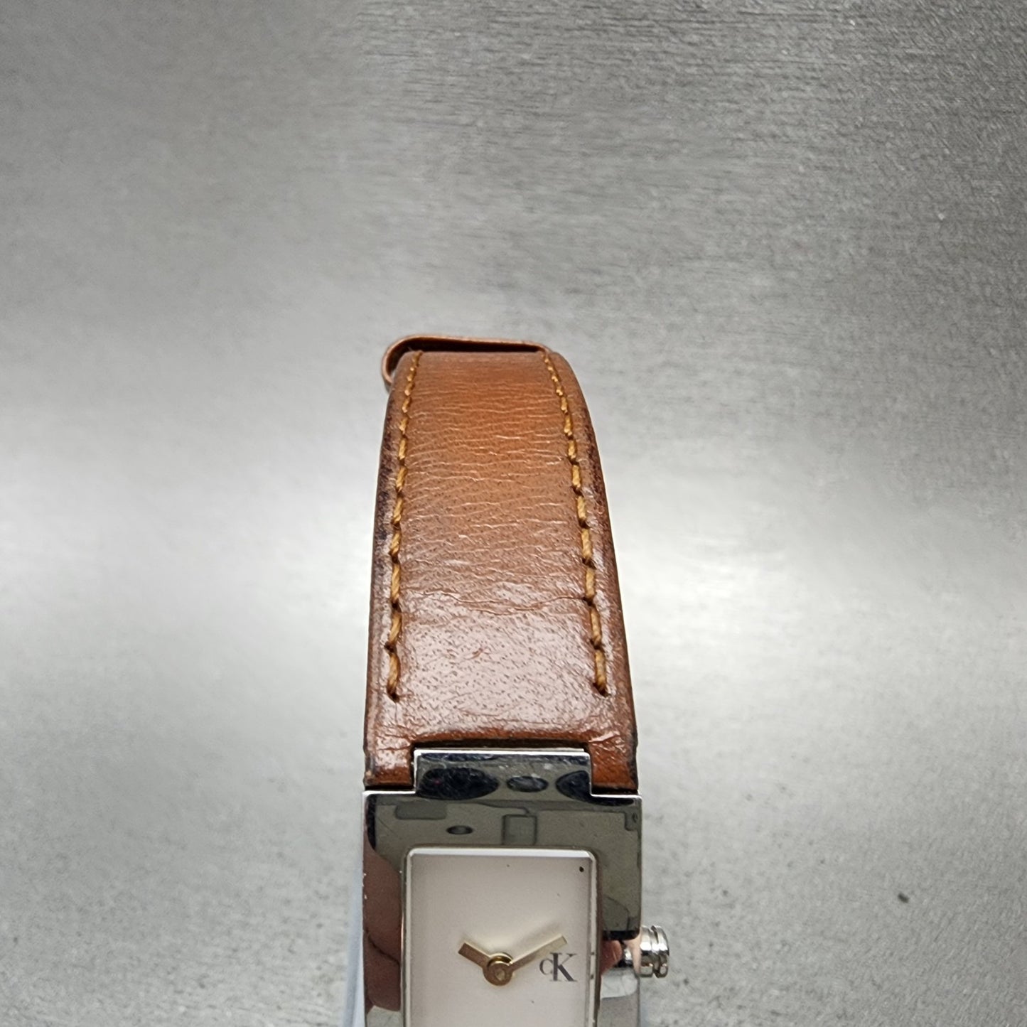 Calvin Klein Tank Watch Women 17mm White Dial Silver Tone Rectangle New Battery4