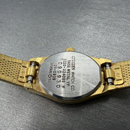 Citizen CQ Watch Women 17mm Champagne Dial Gold Tone 3220-324099 New Battery9