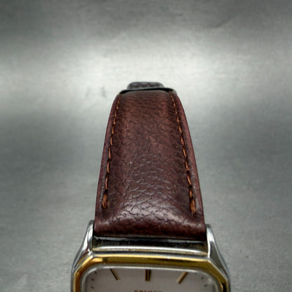 Seiko Spirit Tank Watch Men 27mm Silver Dial Two Tone Rectangle 5E31-5B50 NewBat4