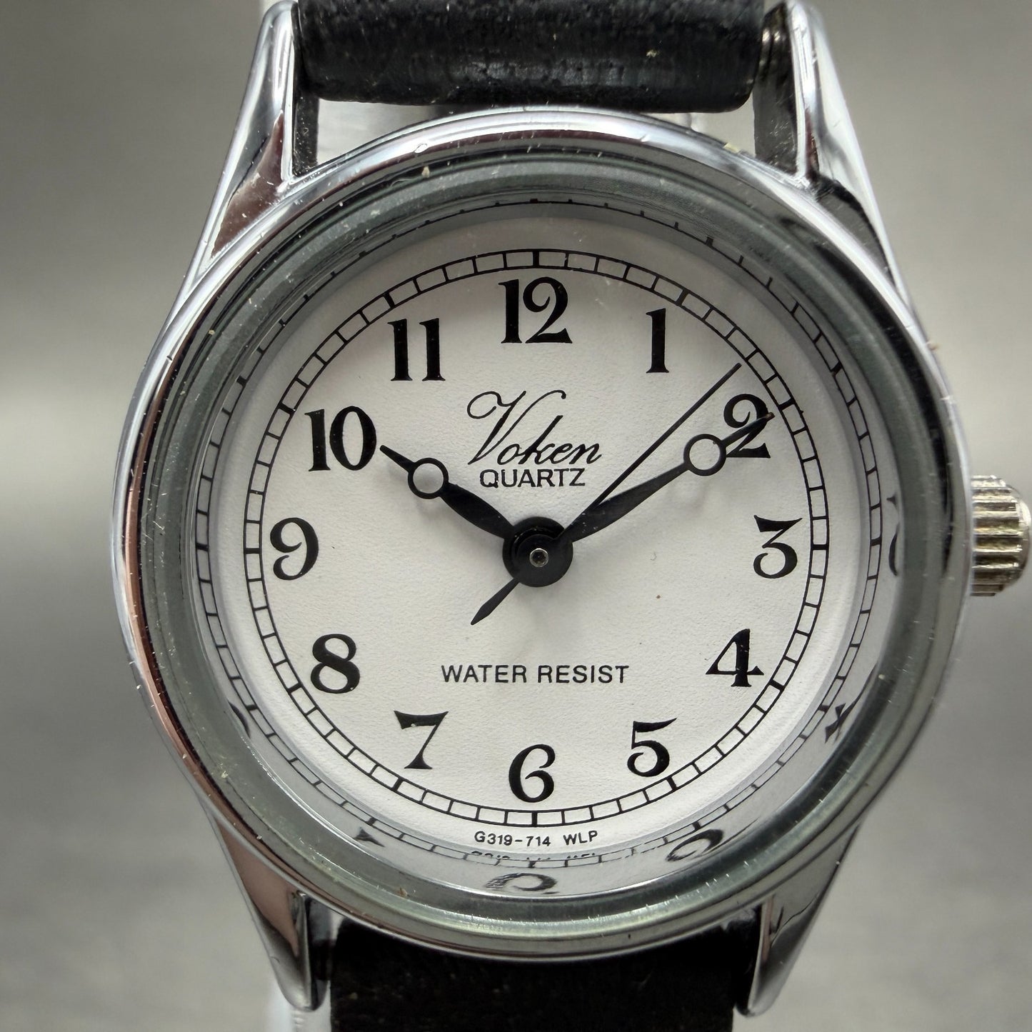 Q&Q Voken Watch Women 23mm White Dial Silver Tone Round New Battery1