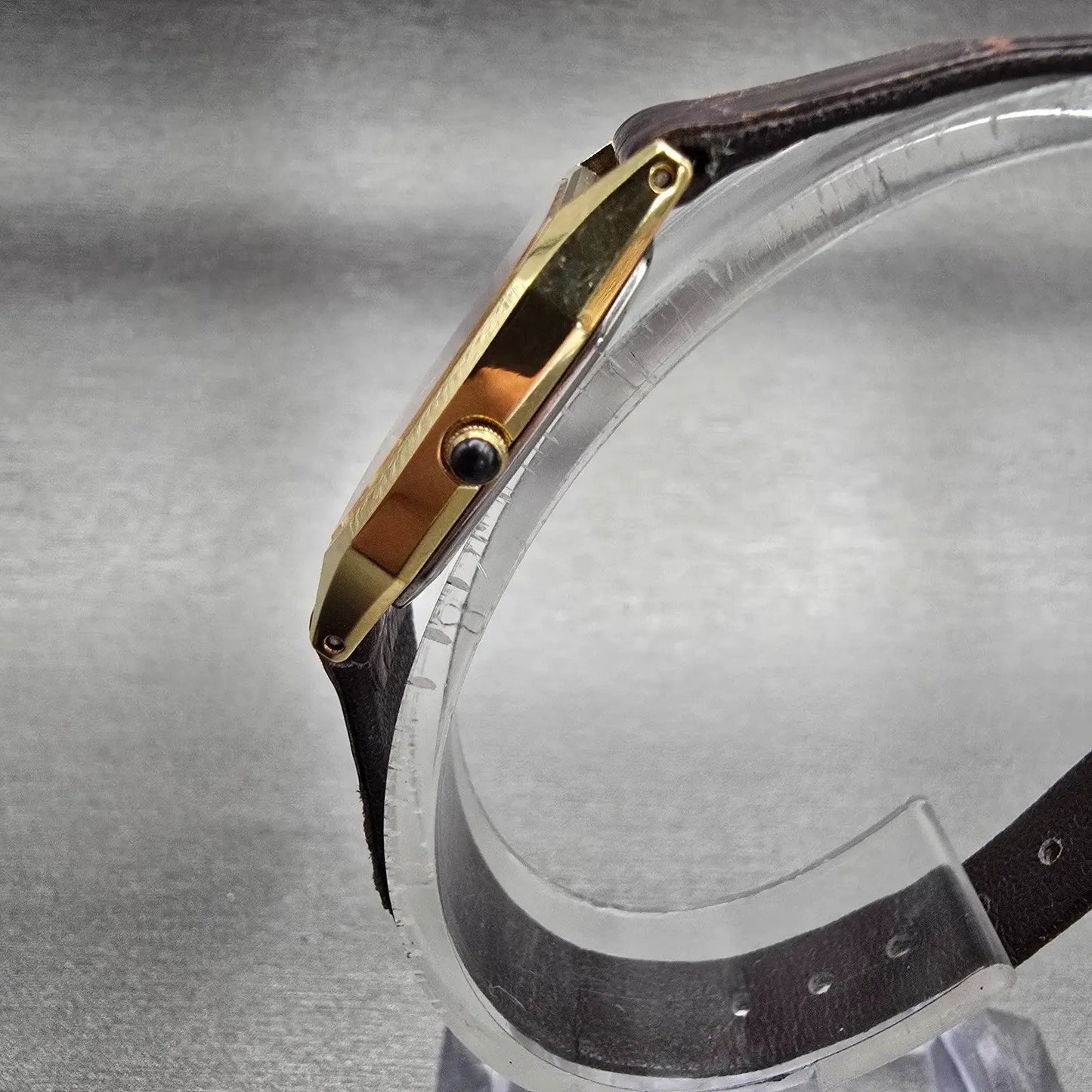 Seiko Exceline Watch Women 21mm Gold Dial Gold Tone Rectangle c New Batt2