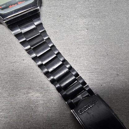 Seiko Silver Wave Watch Men 34mm Black Digital Chronograph A914-5A50 PARTS VTG8