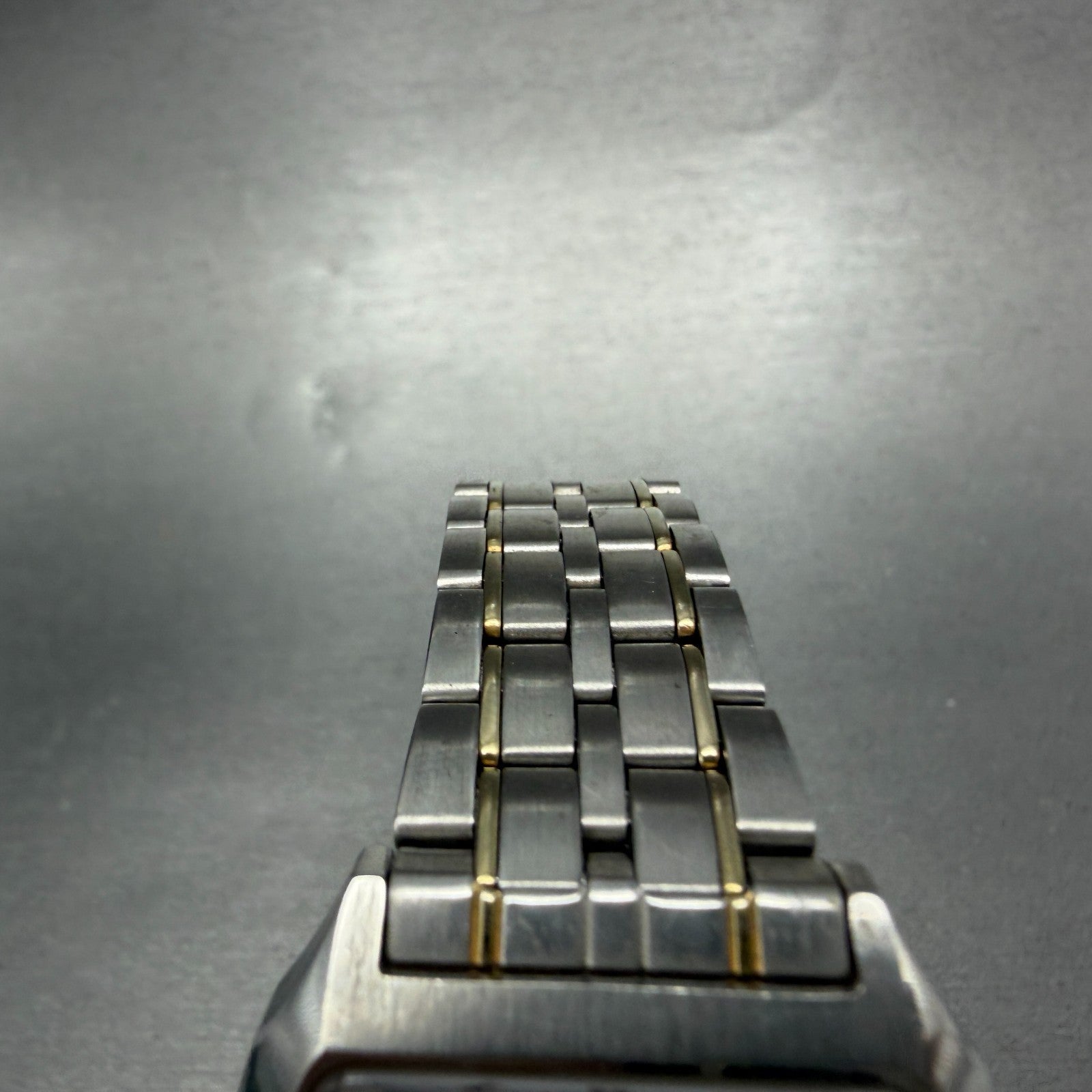 Orient Solar Watch Men 33mm White Dial Two Tone Rectangle Date VDAD-C1 Works4