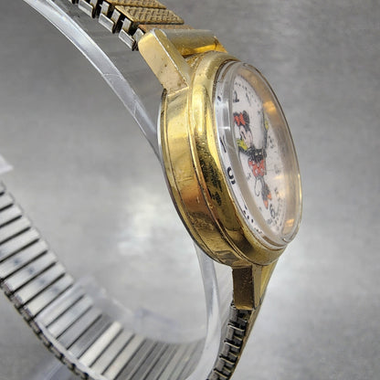 Seiko Alba Minnie Mouse Watch Women 26mm White Dial Gold Tone Y4010110 New Batt3