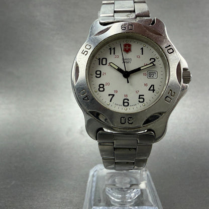 Victorinox Swiss Army Officer Watch Women 34mm White Dial Steel Date PARTS6
