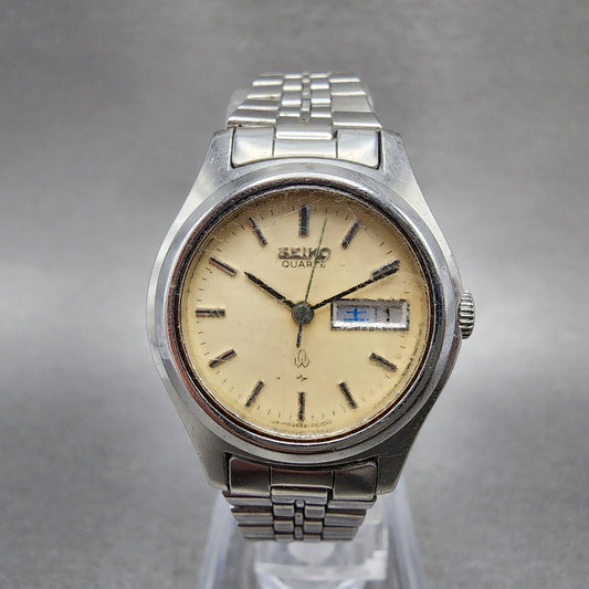 Seiko Watch Women 25mm Cream Dial Silver Tone Daydate 26230170 New Battery0