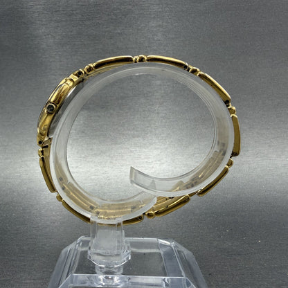 Bulova Watch Women 26mm Gold Dial Gold Tone Round 97P44 New Battery VTG ABCD7
