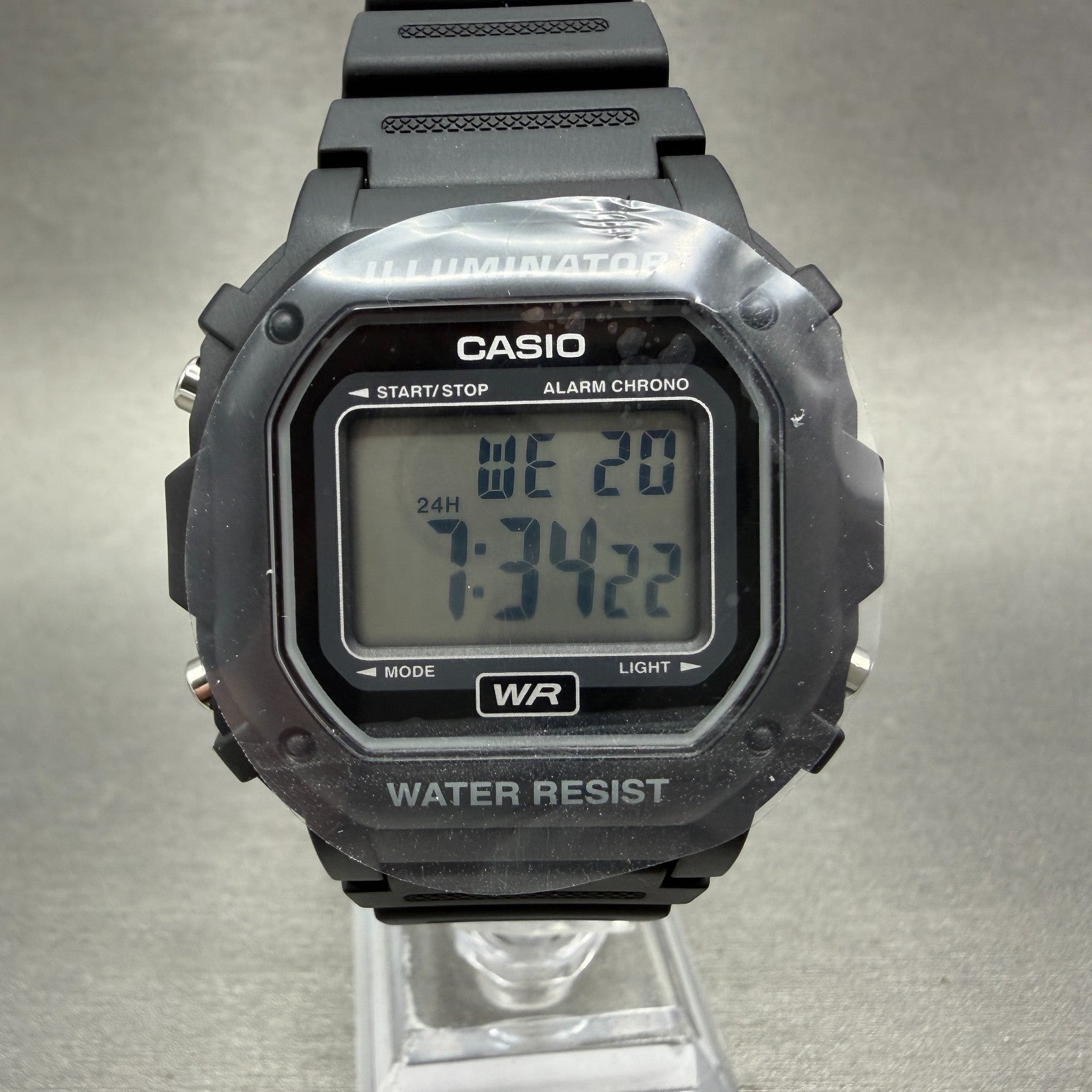 Casio Illuminator F-108WH Watch Men 43mm Black Alarm Chrono Digital New BatteryL1