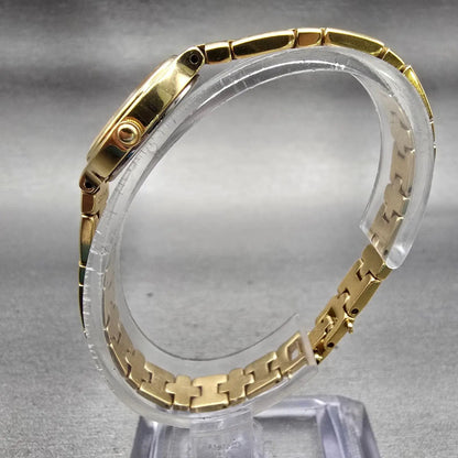Seiko Watch Women 18mm Black Dial Gold Tone Oval 2Y00-5A90 New Battery Vintage6