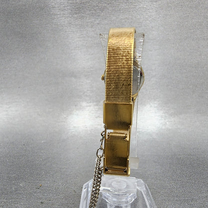 Seiko Watch Women 20mm Champagne Dial Gold Tone Round 2c210010 New Battery7