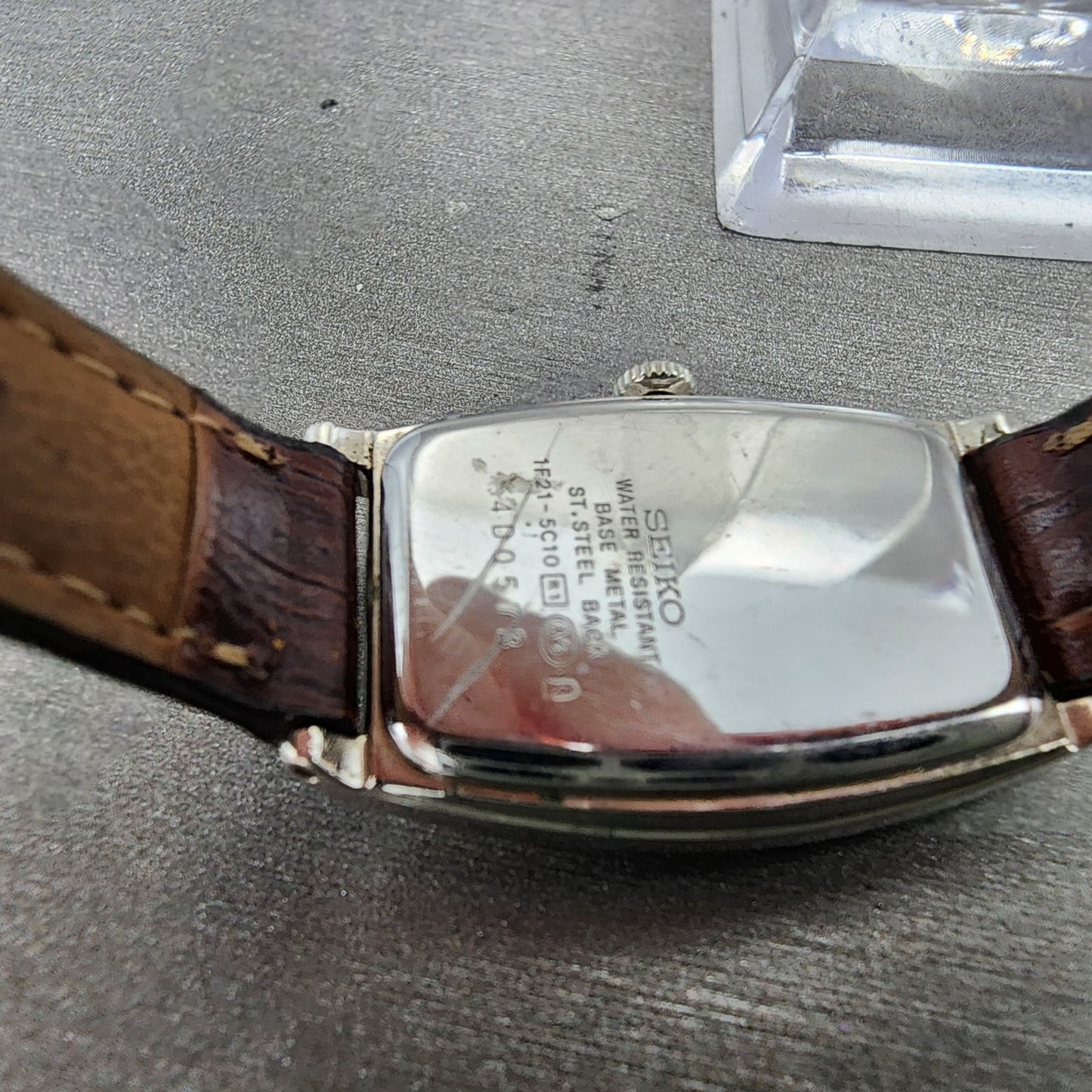 Seiko Noie Tank Watch Women 21mm White Dial Silver Tone 1f215c10 New Battery9
