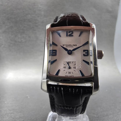 Stührling Gatsby Watch Women 23mm White Dial Silver Tone Rectangle New Battery5