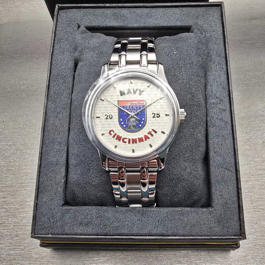 Bulova Liberty Bowl Watch Men 38mm Silver Dial Silver Tone Round 96A000 NewBat0