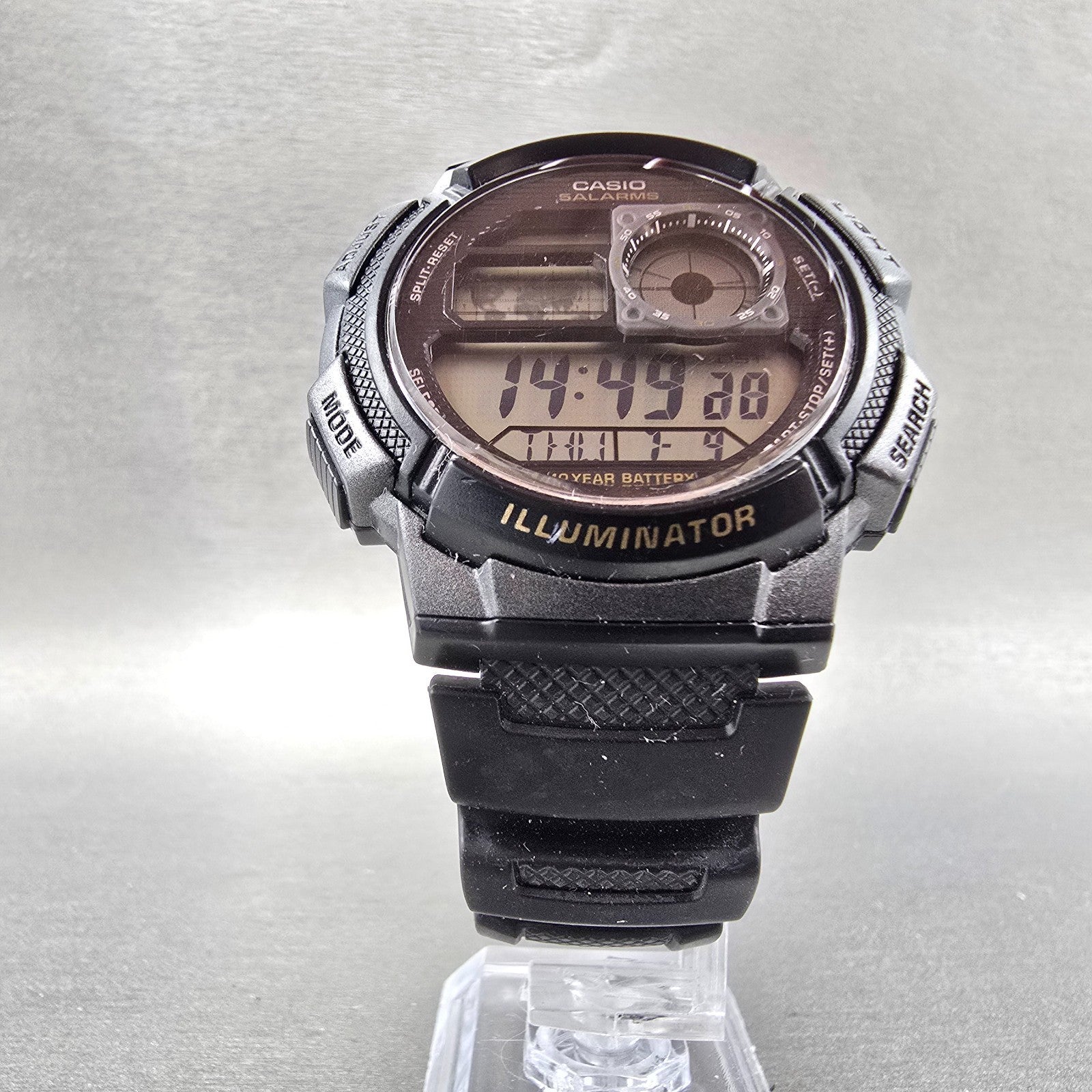 Casio AE-1000W Watch Men 44mm Black Dial Gray Black World Time Digital New Batt7