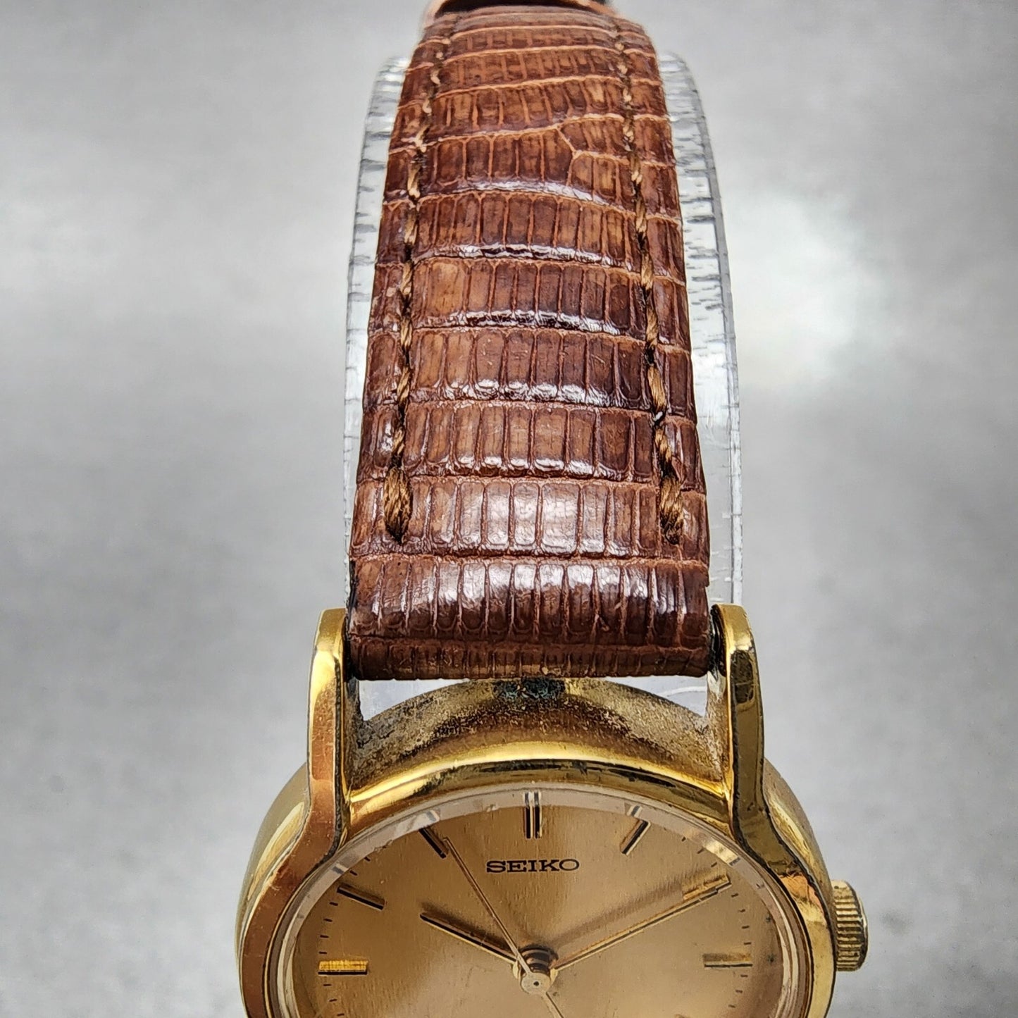 VTG Seiko Watch Women 23mm Gold Dial Gold Tone Round 2C210340 New Battery4